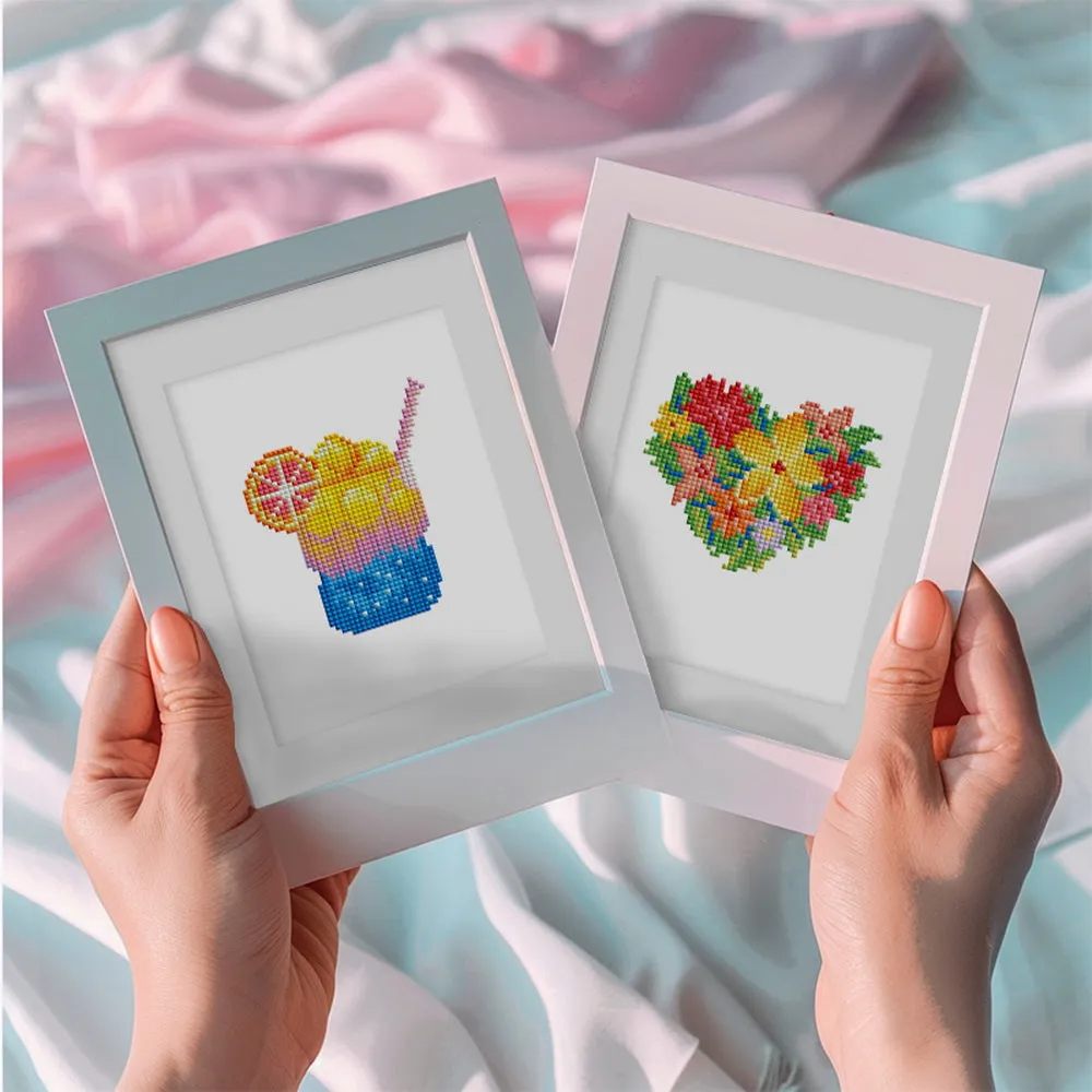 Figured'Art Mini Diamond Painting 15x20cm 2 stuks full drill