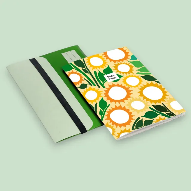 Studio Wald Sunflower notitieboek A5 blanco met map