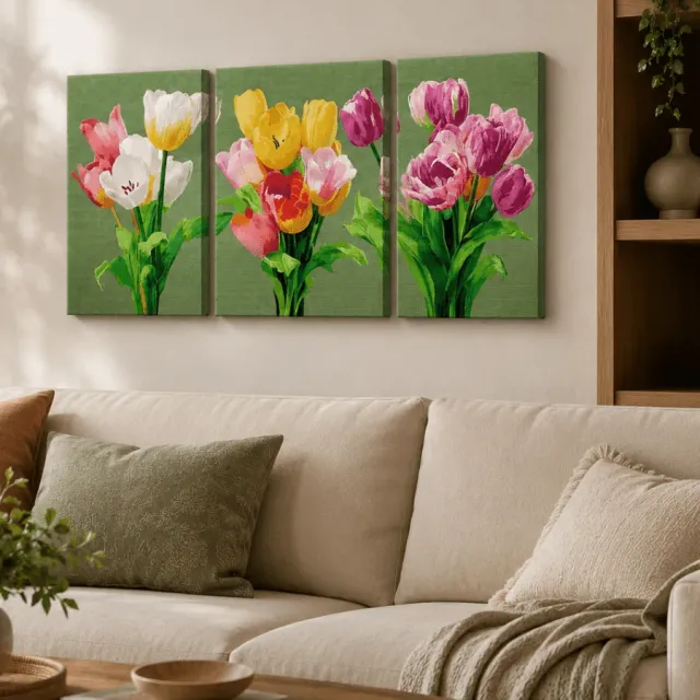 Craft Buddy Crystal Art Echoes of Spring triptiek tulpen 3-delig