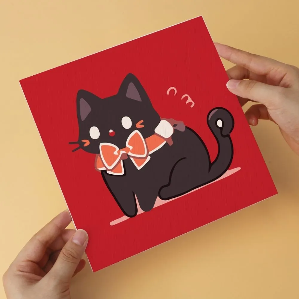 Figured'Art Vrolijke kleine katten mini schilderen op nummer 6 stuks