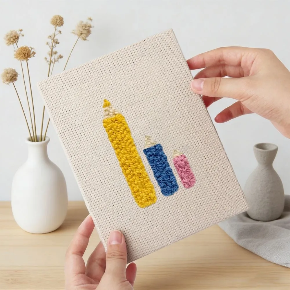 Figured'Art Punch Needle Sportief Plezier set 4 stuks met frames