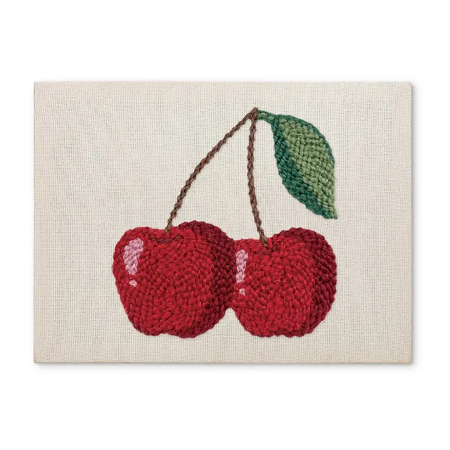 Figured'Art Punch Needle Kersen borduurpakket 20x30cm katoen