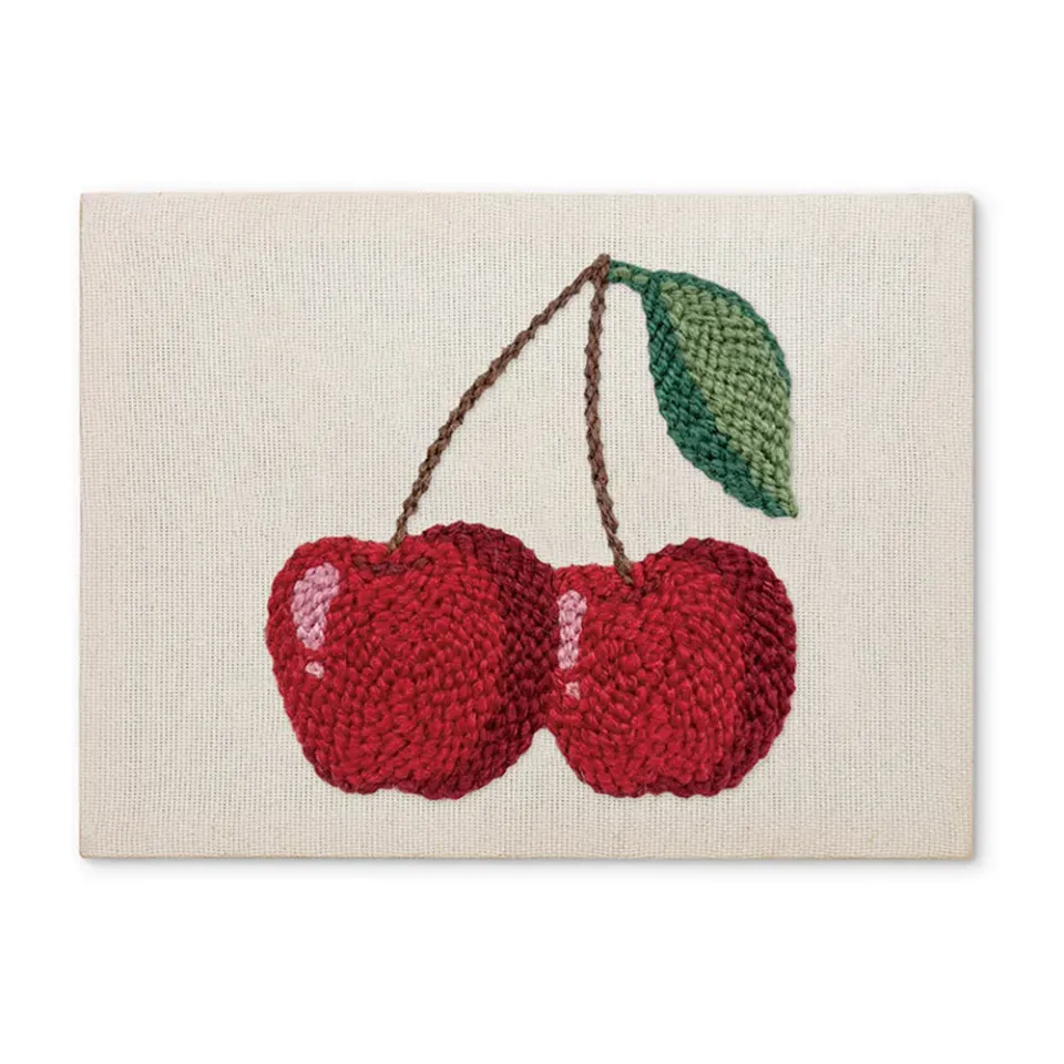 Figured'Art Punch Needle Kersen borduurpakket 20x30cm katoen