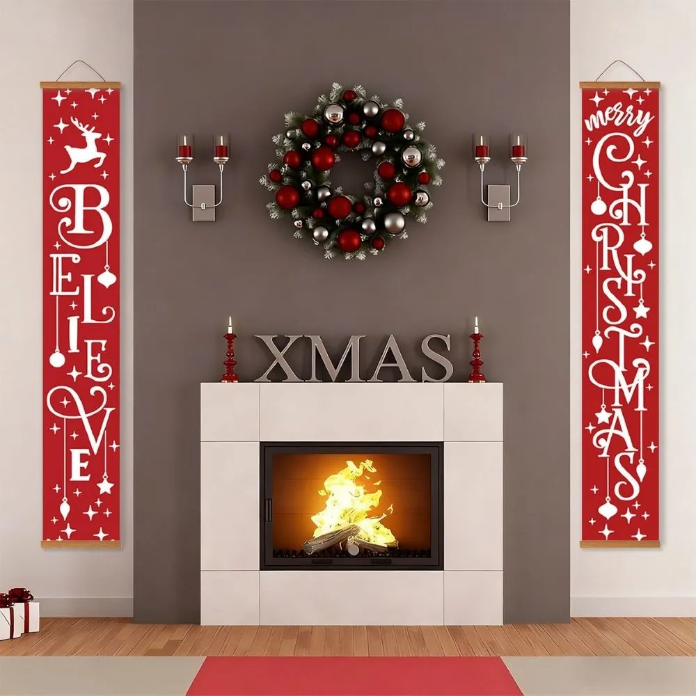 Figured'Art Geloof in Kerstmagie deur banners schilderen op nummer 20x120 cm