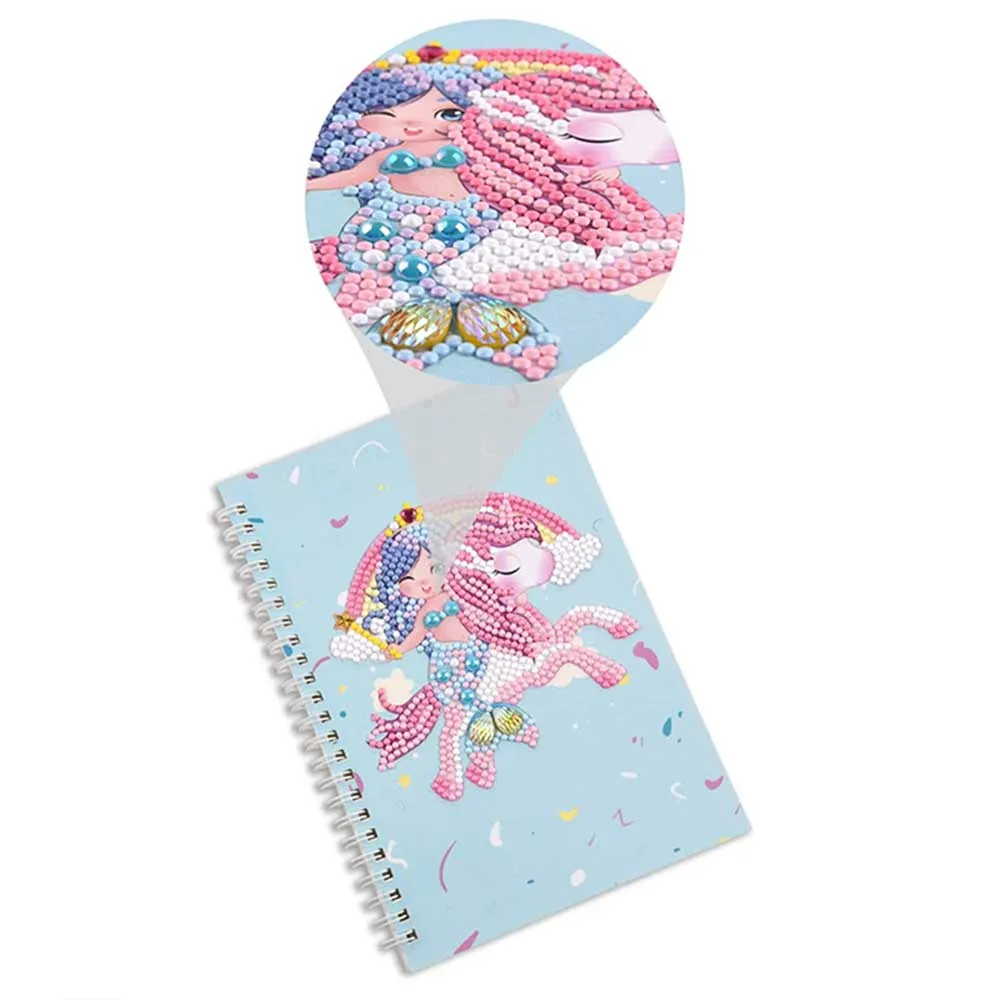 Figured'Art Zeemeermin met Eenhoorn diamond painting boek A5 rond
