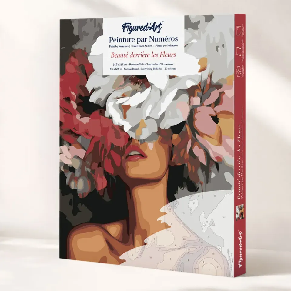 Figured'Art Schoonheid achter Bloemen schilderen op nummer cadeauset