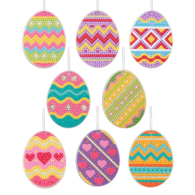 Craft Buddy Crystal Art Easter Eggs hangers set van 8 pasen