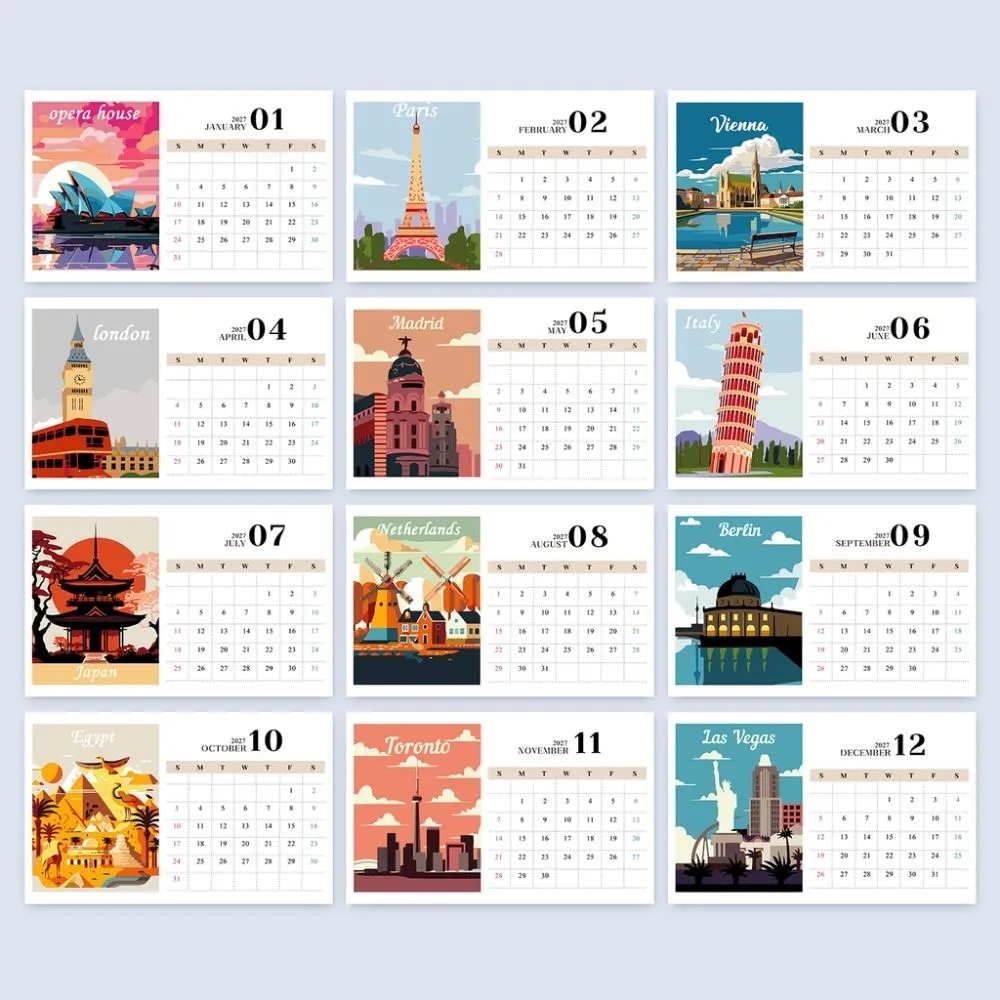 Figured'Art Kalender Schilderen op Nummer Monumenten 2027 33cm