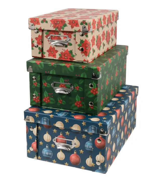 Forever Flowerz opbergdozen kerst set 3 stuks vouwbaar