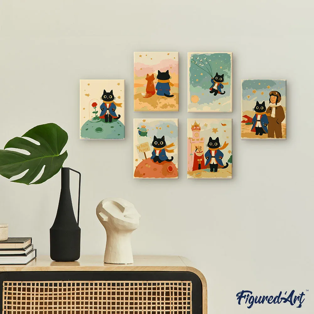 Figured'Art Kleine Kat mini schilderen op nummer 15x20cm 6 stuks