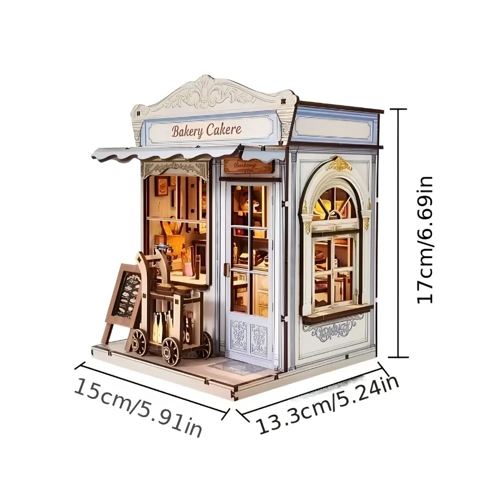 Figured'Art Zoete Bakkerij miniatuurhuisje 3D puzzel met led