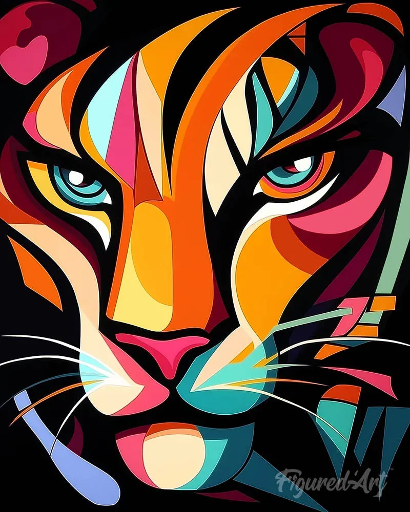 Figured'Art Gedurfd Abstract Tijger 1 diamond painting 40x50