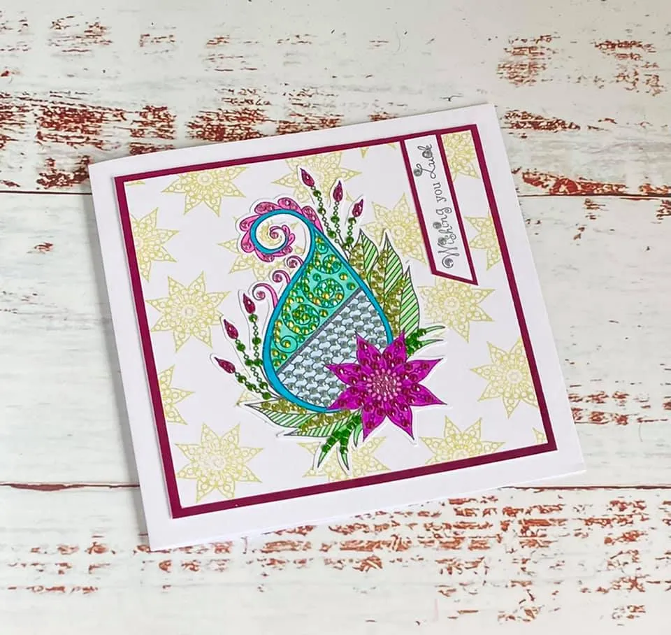 Craft Buddy Crystal Art Patiala Paisley stempels A6 6 stuks