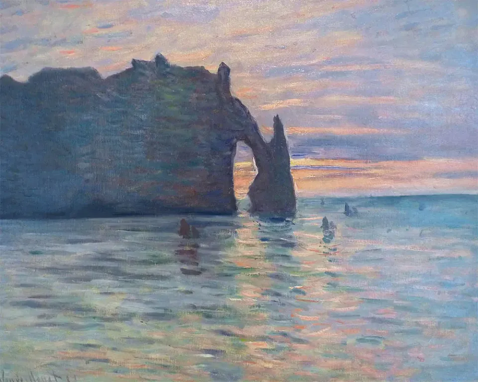 Figured'Art Monet Klif Étretat Schilderij op Nummer 40x50 cm