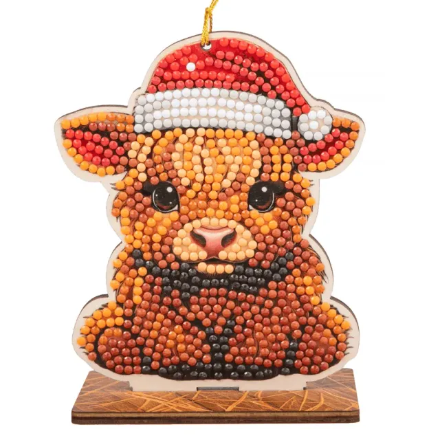 Craft Buddy Crystal Art Buddies Highland Cow knutselset 11cm kerst