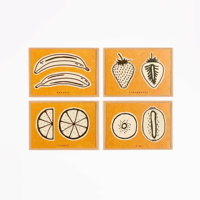 Studio Wald Fruit receptenkaarten A6 4 stuks met recept