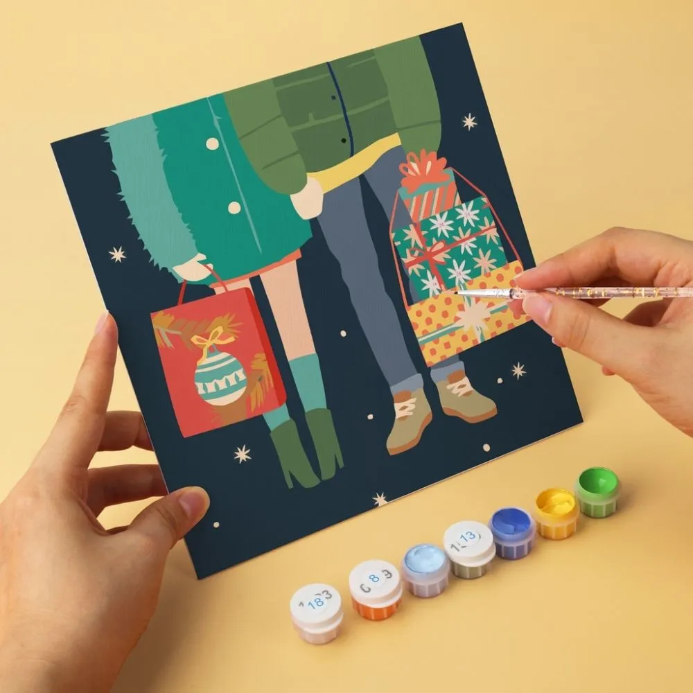 Figured'Art Betoverende kerst mini schilderen op nummer 20x20cm 6 stuks