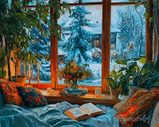 Figured'Art Knusse Winteravond diamond painting 40x50 cm