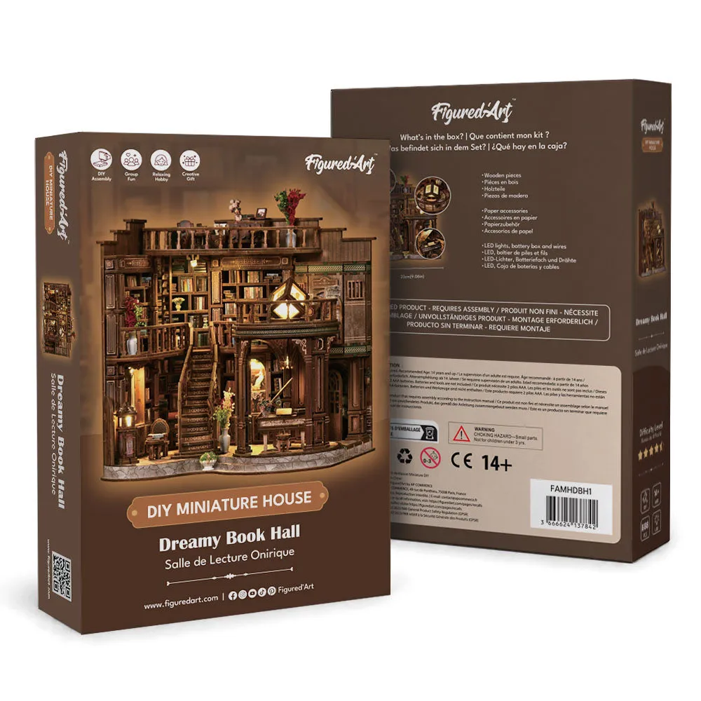 Figured'Art De Dromerige Boekenhal Miniatuurhuisje