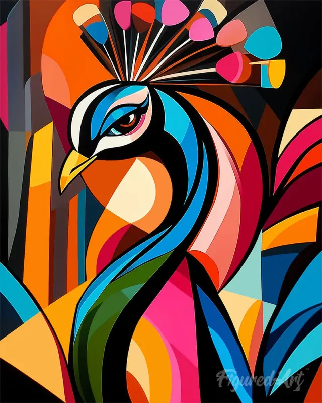 Figured'Art Gedurfd Abstract Pauw 1 schilderen op nummer 40x50cm kleurrijk