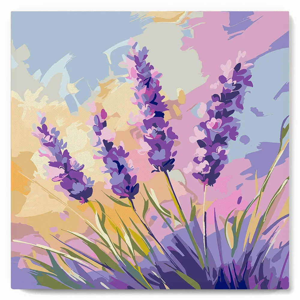 Figured'Art Lavendel mini schilderen op nummer 20x20cm met frame