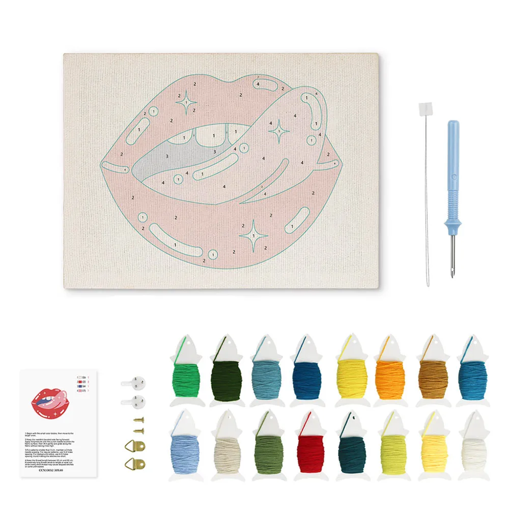Figured'Art Sterrenkus punch needle pakket 20x30cm met frame