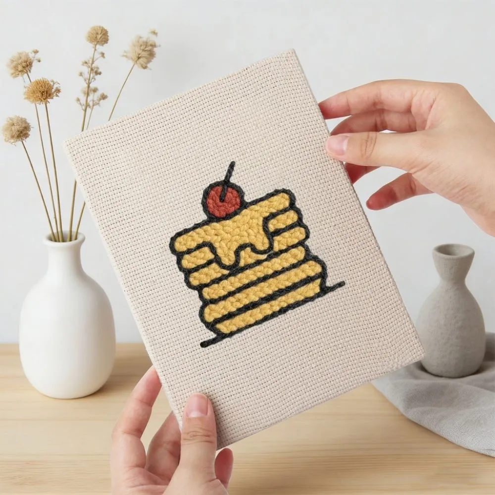 Figured'Art Dessertliefhebber 2 punch needle set 4 stuks 15x20 cm