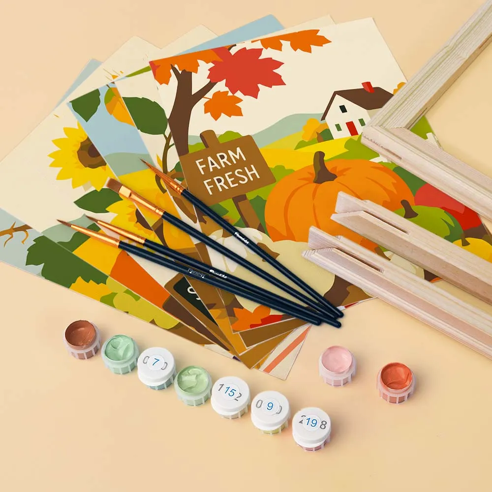 Figured'Art Oogstmarktdagen Mini Schilderen op Nummer 6 Stuks