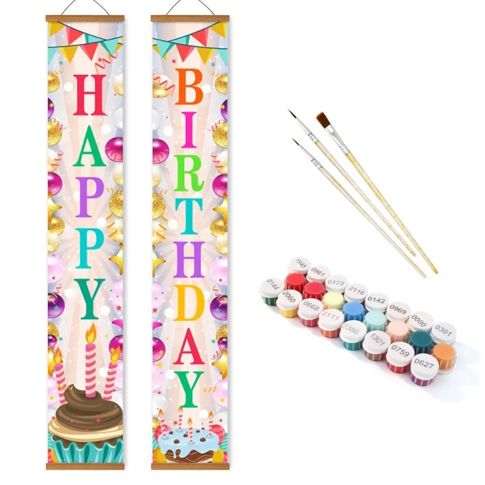Figured'Art DIY Deur Banners Feestdecoraties schilderen op nummer 20x120 cm