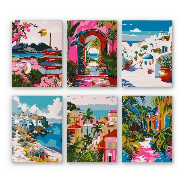 Figured'Art Mini Mediterrane Taferelen schilderen op nummer 6x 15x20 zomer