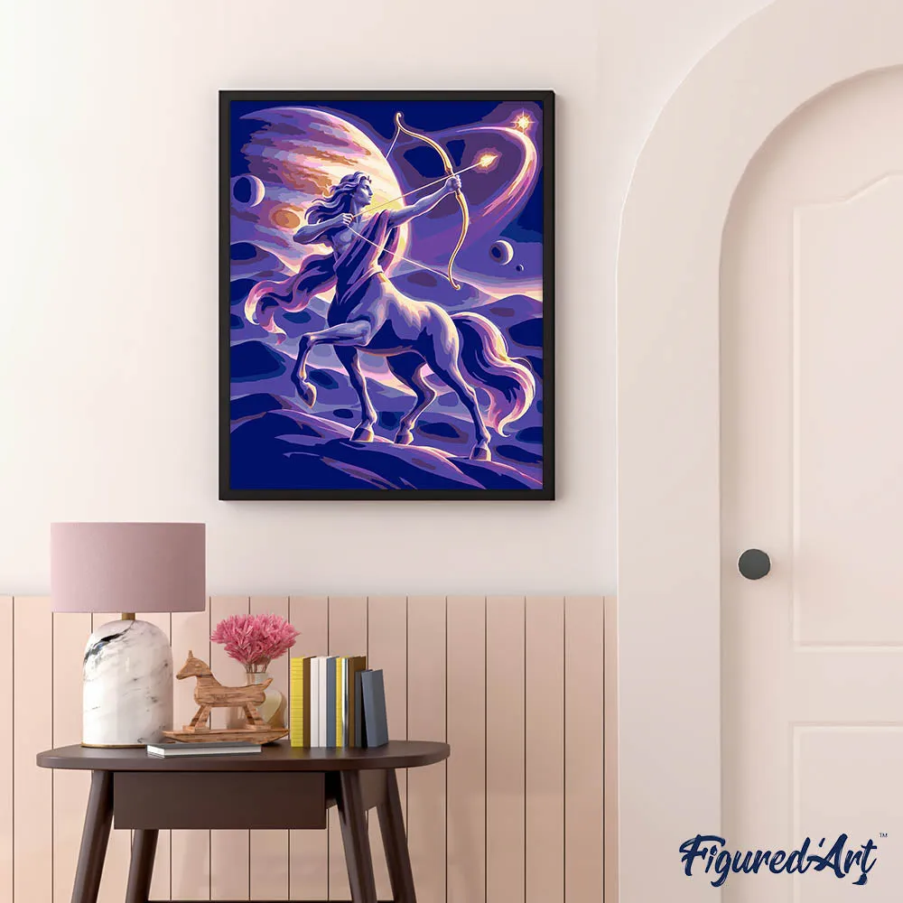 Figured'Art Boogschutter Kosmisch schilderen op nummer 40x50 eenvoudig