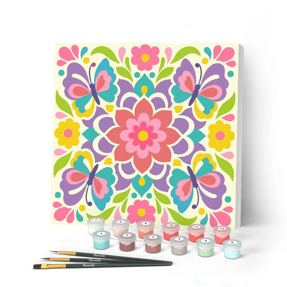Figured'Art Vlindermandala mini schilderen op nummer 20x20