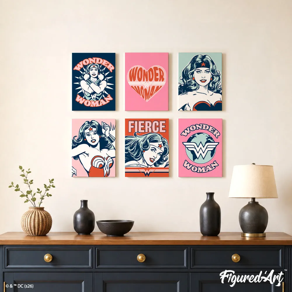 Figured'Art Onverschrokken Wonder Woman schilderen op nummer 15x20cm 6 stuks