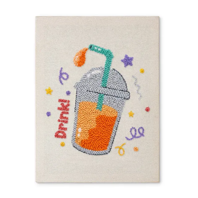 Figured'Art Bruisend Plezier punch needle pakket met frame 20x30cm katoen