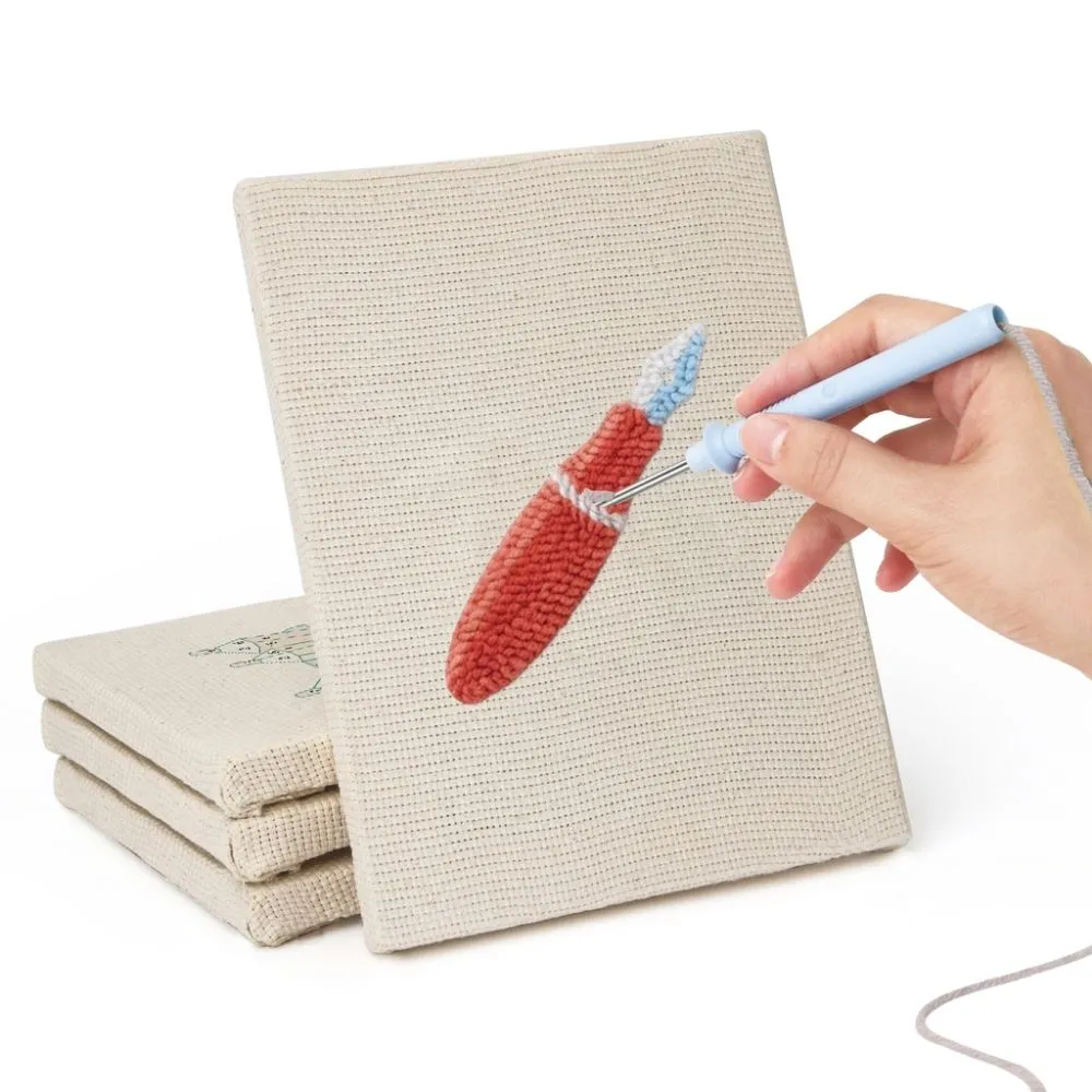 Figured'Art Punch Needle Minimalistische Bureau Iconen 4 Stuks