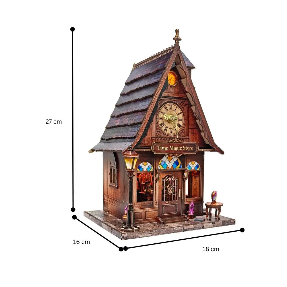 Figured'Art Tijd Magie Winkel miniatuurhuisje 3D puzzel met led