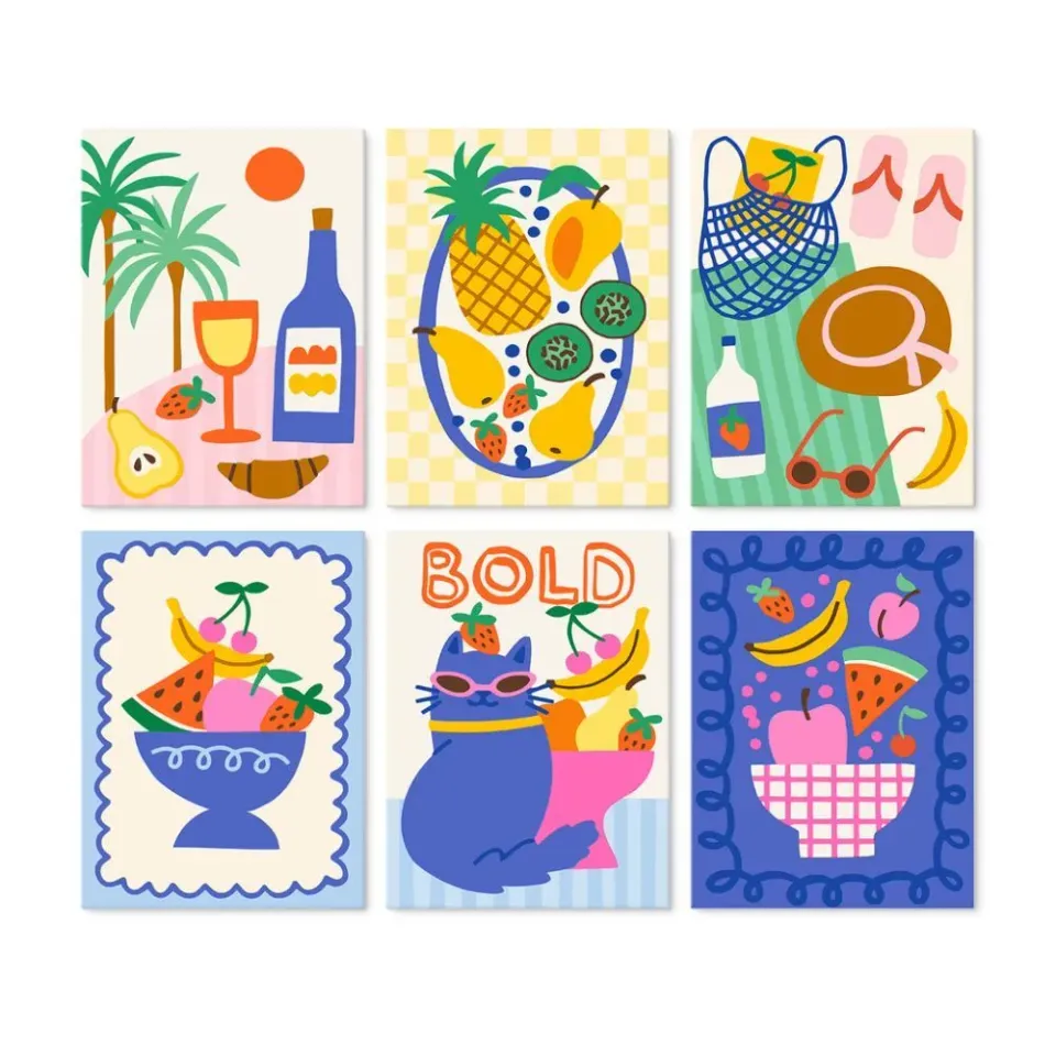 Figured'Art Mini Serie Zomermoodboard schilderen op nummer 6x 15x20cm zomer