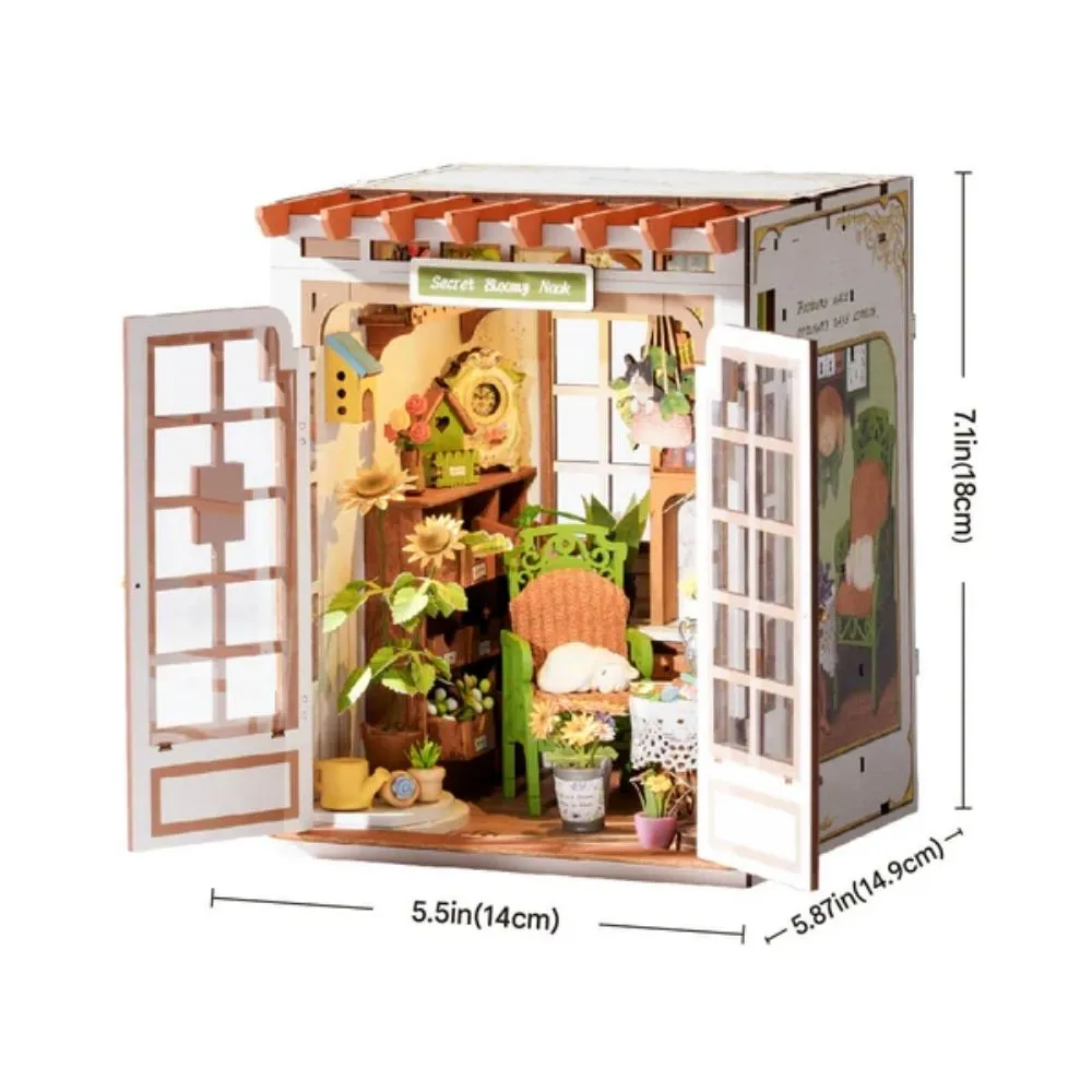 Figured'Art Book Nook Geheim Bloemrijk Hoekje bouwpakket met led