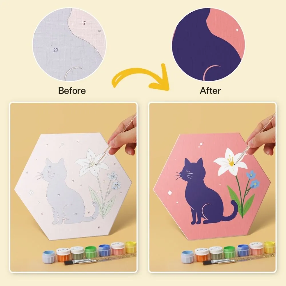 Figured'Art Mini Serie Dierenset kinderkamer schilderen op nummer zeshoek