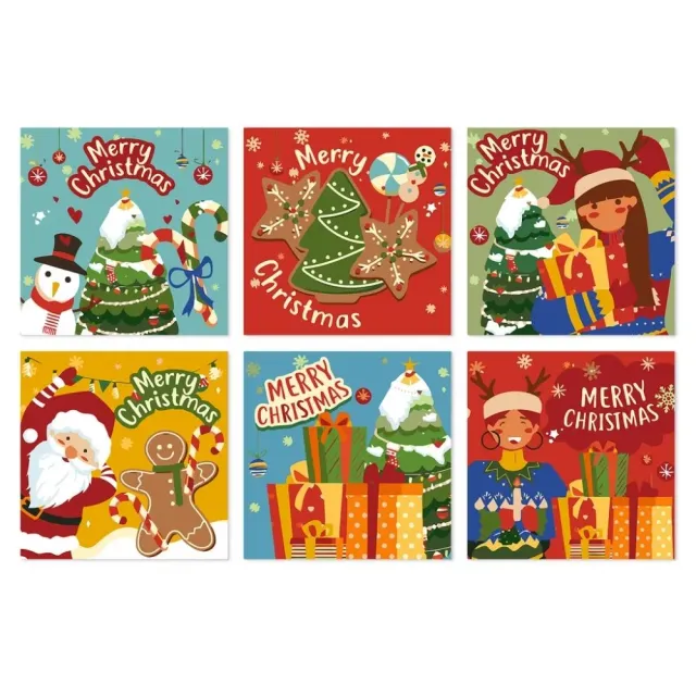 Figured'Art Kerstkleuren mini schilderen op nummer 6 stuks