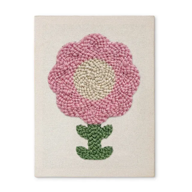 Figured'Art Roze Bloemblaadjes Punch Needle Pakket 20x30cm Bloemen