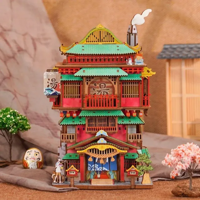 Figured'Art De Onsen-Saga 3D puzzel hout 383 stukjes met LED