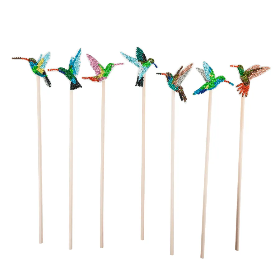 Craft Buddy Crystal Art Vogels Stokjes 12 stuks diamond