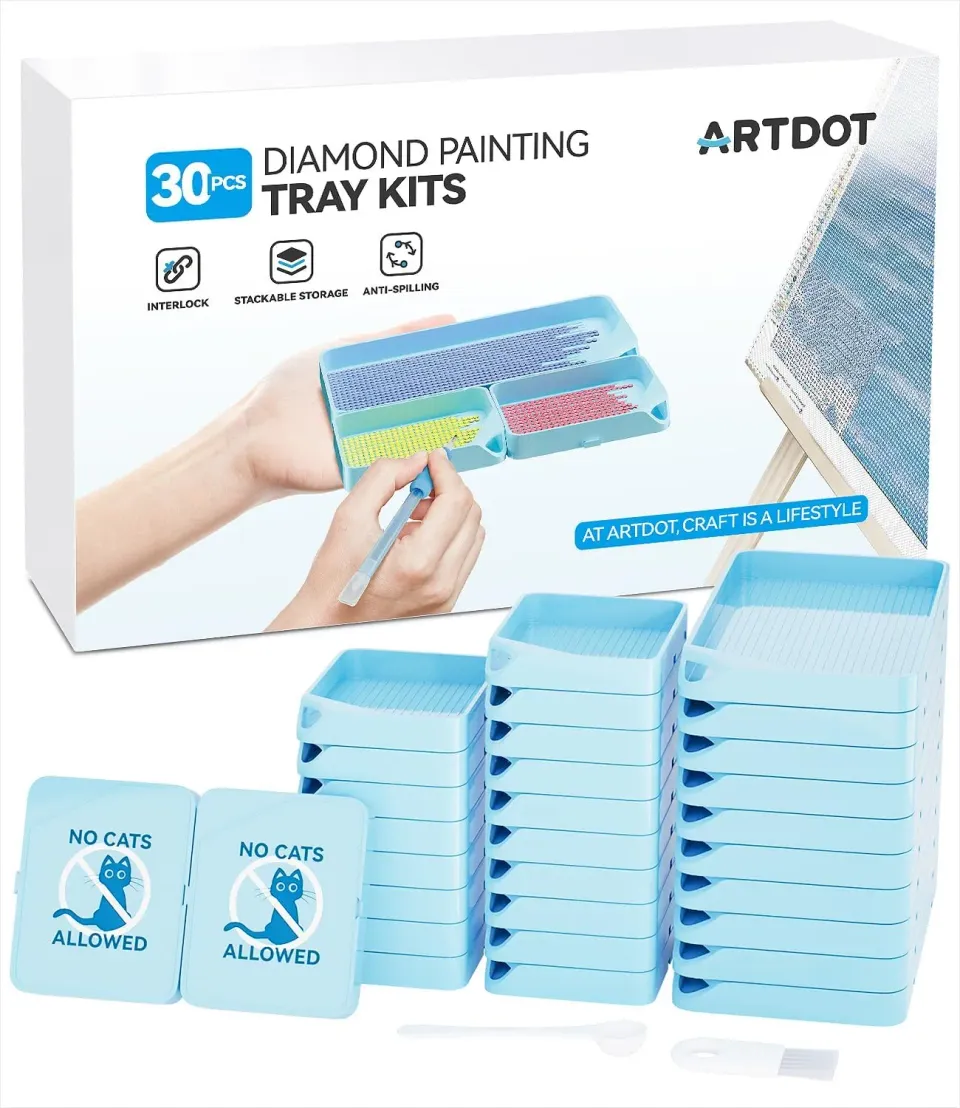 ARTDOT Diamond Painting Bakjes 30 Stuks Blauw stapelbaar