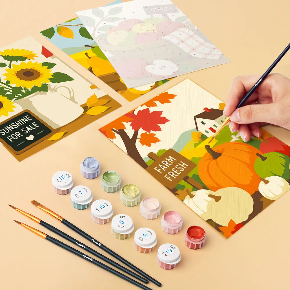 Figured'Art Oogstmarktdagen Mini Schilderen op Nummer 6 Stuks