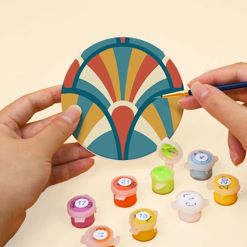 Figured'Art Art-decoharmonie schilderen op nummer onderzetters 10cm 6 stuks
