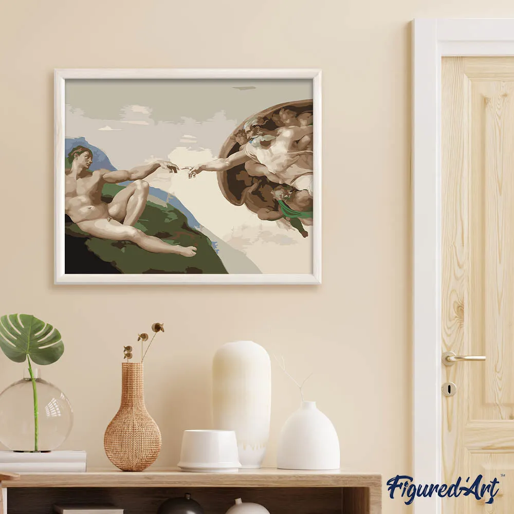 Figured'Art De schepping van Adam schilderen op nummer 40x50 cm eenvoudig