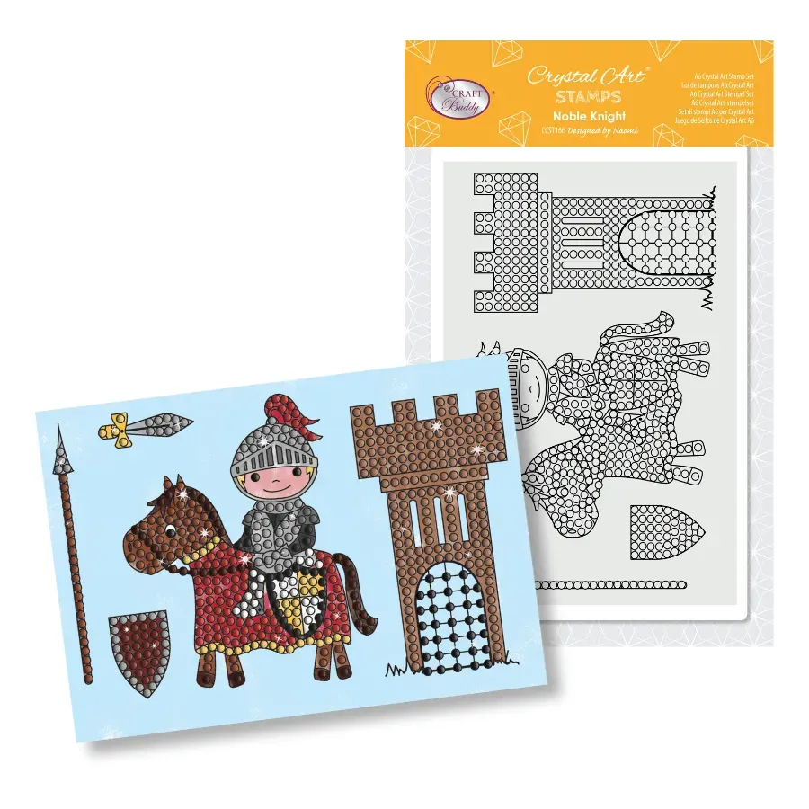 Craft Buddy Crystal Art Noble Knight stempelset A6 ridder 5-delig