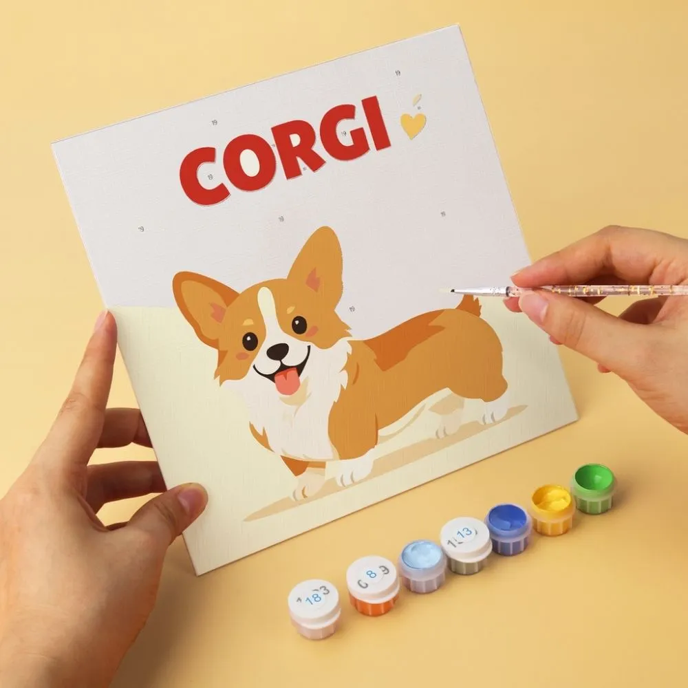 Figured'Art Mini Serie Klassieke honden schilderen op nummer 20x20cm 6 stuks
