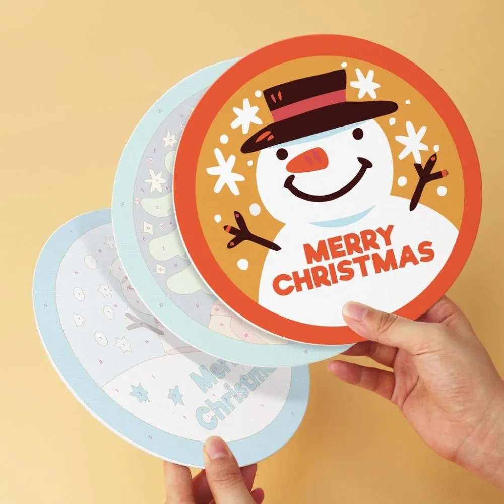 Figured'Art Kleurrijke Kerst Schilderen op Nummer Ø20cm 6 Stuks